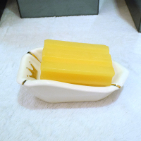 欧式陶瓷肥皂盒沥水创意卫生间酒店餐厅肥皂瓷皂托皂碟香皂盒|白色鎏金尖款