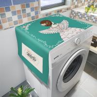 kt猫洗衣机防尘布冰箱保护罩防水滚筒式洗衣机盖布卡通遮盖防尘罩|绿色天使 70CMx180CM防水防油