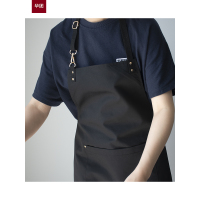 围裙网红服务员女奶茶同款男工作服家用咖啡防水帆布logo印字
