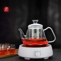 养生蒸茶壶玻璃蒸汽煮茶器耐热玻璃煮茶壶家用茶具蒸汽茶壶电陶炉|F款(煮)茶壶+308电陶炉