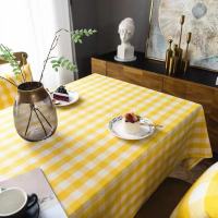 [黄白格]1.6米X1.6米 1包[10张]|一次性桌布塑料加厚台布ins风聚会餐厅家用圆桌正方形印花格子布
