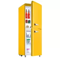 () 彩色复古冰箱小型双门网红美式小冰箱可爱bcd-152Q0|柠檬黄