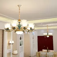 欧式吊灯大气客厅餐厅水晶灯饰卧室陶瓷客厅吊灯