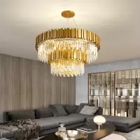 2020新款圆形客厅水晶大吊约别墅后现代北欧餐厅卧室灯具