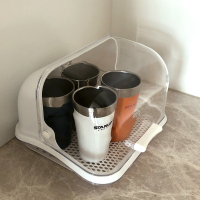厨房水杯收纳架塑料带盖食品餐具收纳盒碗筷奶瓶沥水架水杯置物架