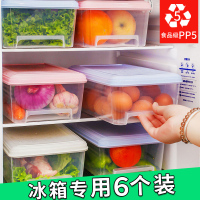 冰箱收纳盒抽屉式食品密封盒长方形厨房蔬菜冷冻盒塑料保鲜储物盒