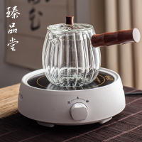 煮茶器套装玻璃煮茶壶黑茶普洱全自动煮茶炉烧茶壶小型电陶炉家用|讯米素白+侧把花瓣壶