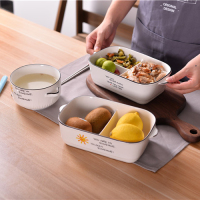 陶瓷多格保鲜饭盒带盖碗微波炉专用饭盒上班带饭便当盒