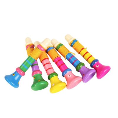 木质小喇叭吹吹响儿童口哨玩具宝宝吹奏乐器早教玩具礼品奖品|木质小喇叭[1个]