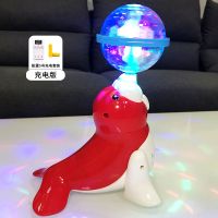 会发光转球海狮音乐电动玩具狗狗0男孩1-3周岁女宝宝玩具|转球海狮(充电版)红色