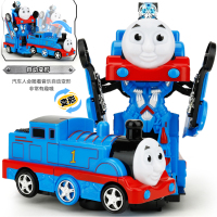 电动万向自动变形机器人托马斯小火车 灯光音乐儿童变形金刚玩具
