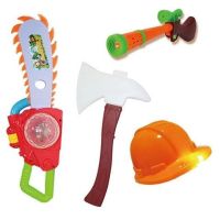 儿童电锯套装光头强帽子电动玩具枪灯光音乐2-3-6男孩玩具|七代电锯+音乐帽+斧+猎枪