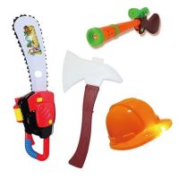 儿童电锯套装光头强帽子电动玩具枪灯光音乐2-3-6男孩玩具|九代电锯+音乐帽+斧+猎枪