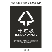 半个许仙垃圾分类标识贴纸 上海干湿宣传贴环保可回收 垃圾桶标识贴纸 A01干垃圾 40x50cm