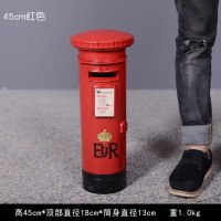 半个许仙定制大号英伦时光邮筒模型信箱道具复古工业风装饰品摆件邮政邮箱 1.8米红色带字带冠