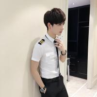 发型师男士修身空少制服男模演出夜店ktv酒吧少爷工作服短袖衬衫