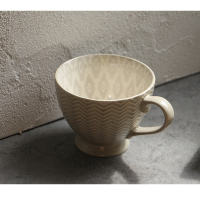 灰色高脚400ml|创意个性早餐陶瓷杯大容量麦片家用喝水牛奶咖啡杯微瑕马克杯I6