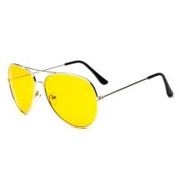 黄色[夜视镜] 眼镜袋+眼镜布|夜视镜夜间驾驶防远光灯专用眼镜男女士司机驾驶镜复古大框蛤蟆镜Q8