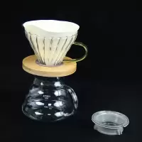 手冲咖啡壶耐热玻璃云朵壶过滤杯 家用v60滴滤咖啡套装 分享壶|500mL云朵壶+滤杯架送滤纸1包