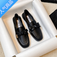 SUNTEK黑色小皮鞋女夏英伦风2023年新款夏季工作鞋子厚底乐福鞋平底单鞋