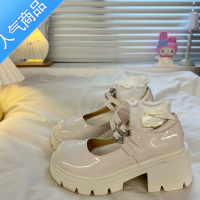 SUNTEK油桃Yoto厚底小皮鞋2023夏季新款可爱松糕单鞋日系jk高跟玛丽珍鞋