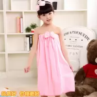 大儿童可穿浴巾女比纯棉吸水柔软抹胸浴裙不掉毛女童可爱浴袍