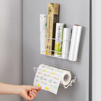 厨房保鲜膜架创意免打孔卷纸挂架纸巾架卷纸收纳架冰箱侧壁置物架