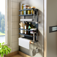 冰箱磁吸保鲜膜免打孔收纳置物架厨房壁挂侧面多功能洗衣机挂件