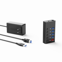 科洛昂 USB3.0工业HUB 5口带独立开关配电源 USB 3.0数据传输 2.4A充电端口 T888