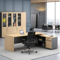 班台办公桌电脑桌LD-823现代简约老板桌办公台免漆板