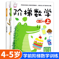 阶梯数学4-5岁全2册 幼儿数学全脑思维训练书籍 宝宝智力开发大书 专注力训练游戏书幼儿园趣味数学逻辑全脑思维升级训练书