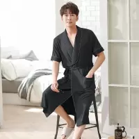 睡衣男夏季短袖莫代尔睡袍男人夏天日式父亲浴袍薄款简约时尚浴衣