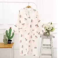 日系和服睡袍女春夏季薄款浴衣中长日式纱布和风浴袍宽松