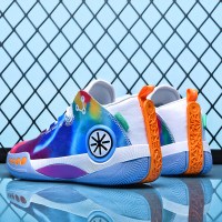 奔典品牌男童篮球鞋幻影3 网布透气防滑橡胶底2022新款低帮儿童运动鞋彩色