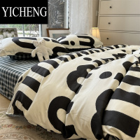 YICHENG韩国潮流熊xx眼四件套床上用品1.5米学生单人被套床单宿舍三4件套