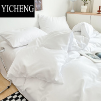 YICHENG酒店床品四件套民宿风白色床单被套宾馆被罩床上被褥套装七八件套
