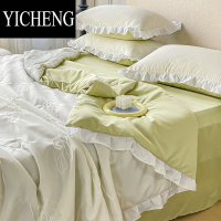 YICHENG韩版立体提花水洗棉夏被夏凉被四件套冰丝被子薄空调被夏季可机洗