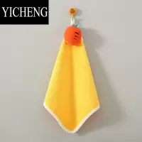 YICHENG擦手巾小毛巾吸水珊瑚绒小方巾可挂式可爱儿童家用厨房手帕