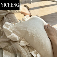 YICHENG福笙原创设计玫瑰复古宫廷法式荷叶边抱枕奶油风客厅沙发靠垫腰枕