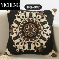 YICHENG美式奢华刺绣抱枕套不含芯正方形北欧风沙发抱枕靠垫客厅靠枕
