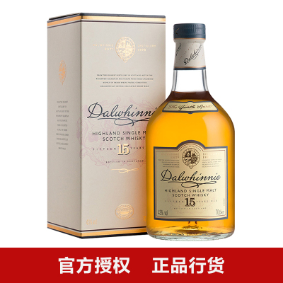 daerwein达尔维尼15年700ml高地单一麦芽苏格兰威士忌酒进口洋酒正品行货