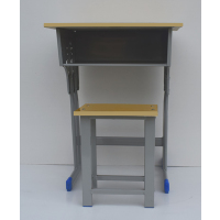 学生用单人可升降钢木课桌凳(需定制款)