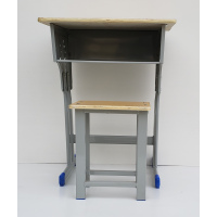 学生用单人钢木双腿可升降课桌凳（需定制款）