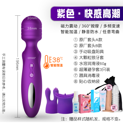 吉祥小炮av震动棒女用品可插入自慰器g点成人高潮自尉女性爱v振动趣情用具 av棒可插入[阳具高潮]浪漫紫