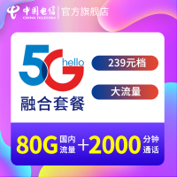 中国电信湖南电信手机卡融合光纤电视宽带单装包239元/月档