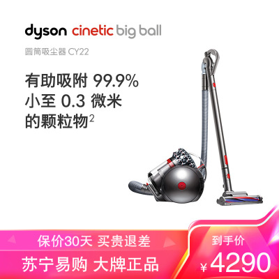 戴森(Dyson) 吸尘器 CY22 卧式家用 无尘袋 圆筒 干式1300 吸尘机有助吸附小颗粒 扫地机