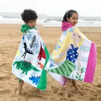 儿童浴巾斗篷童纯棉带帽吸水卡通可穿加大男女童游泳连帽浴袍