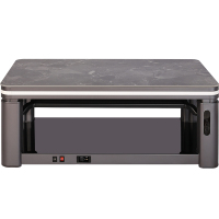 艾美特HZ192MS 水晶灰 1.38米 轻奢岩板艾美特电暖桌取暖烤火茶几升降桌子家用长方形电烤火炉