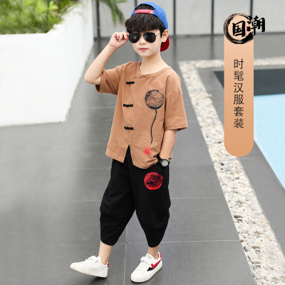 男童夏装套装中国风帅气网红古装超仙儿童汉服洋气时髦套装