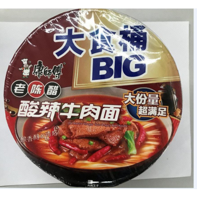 康师傅大食桶酸辣牛肉面112.5g